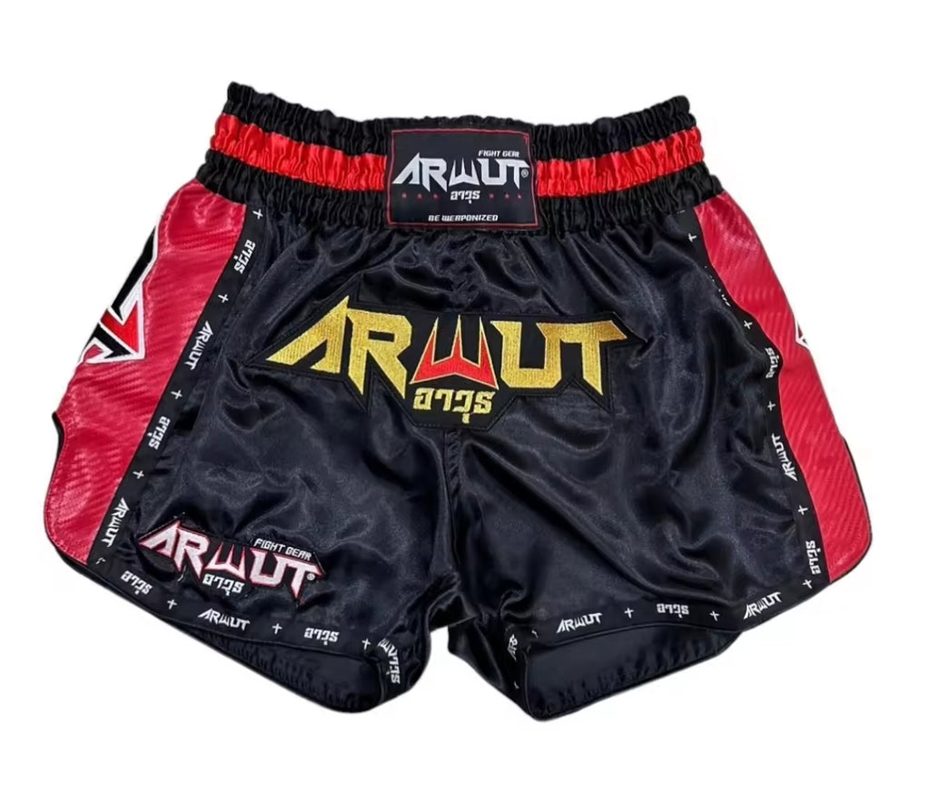 Arwut Muay Thai Shorts - Black / Red