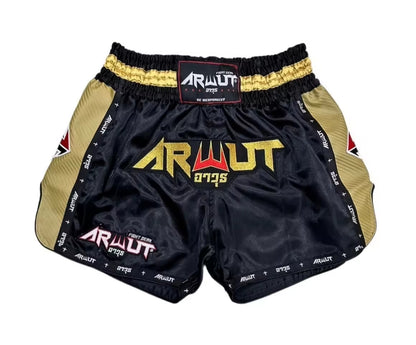 Arwut Muay Thai Shorts - Black / Gold