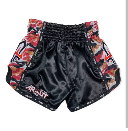 Arwut Muay Thai Shorts - Black / Red camo