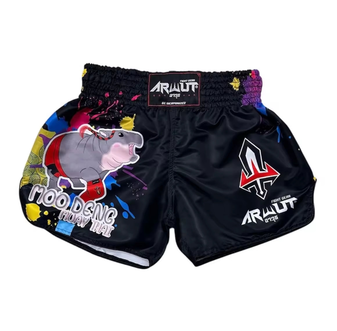 Arwut Muay Thai Shorts - Moo Deng Paint Drop