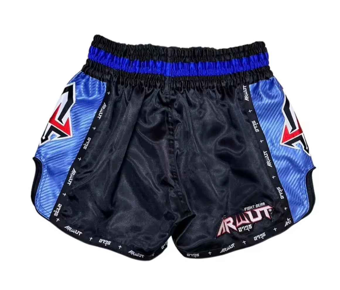 Arwut Muay Thai Shorts - Black / Blue