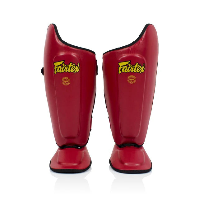 Fairtex SP8 Muay Thai shin guards in red