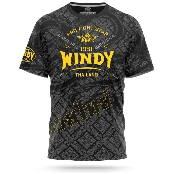 Windy T-Shirt Logo Gold Black