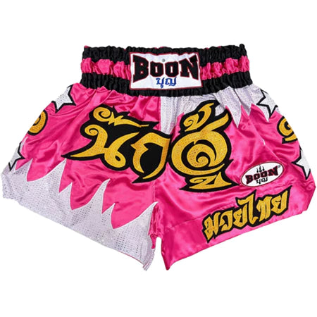 Boon Muay Thai Shorts Classic Pink Warrior - KICKPUNCHELBOW