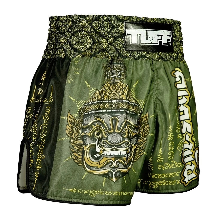 Tuff Muay Thai Shorts Hanuman Green