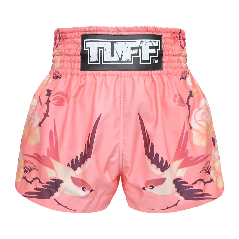 Tuff Muay Thai Shorts Pink Birds