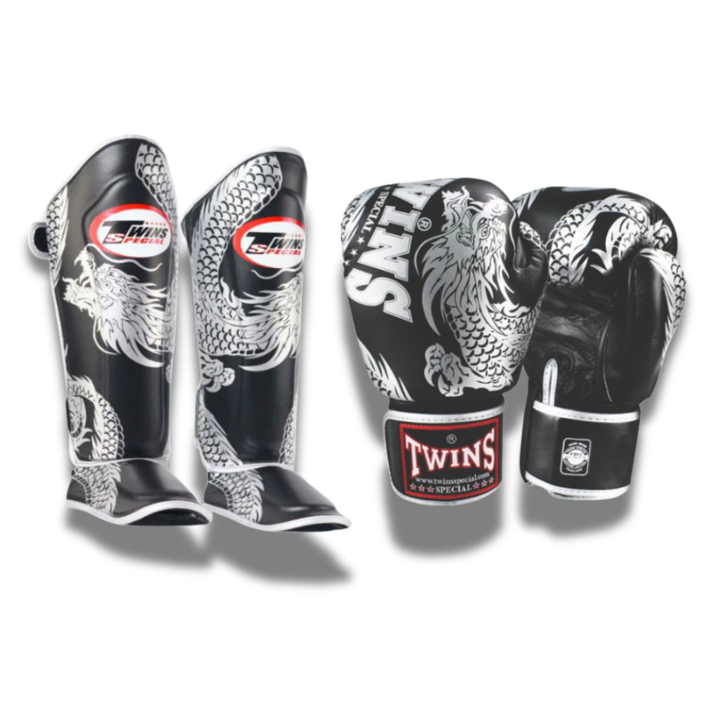 Twins Sparring Set Dragon Black Silver