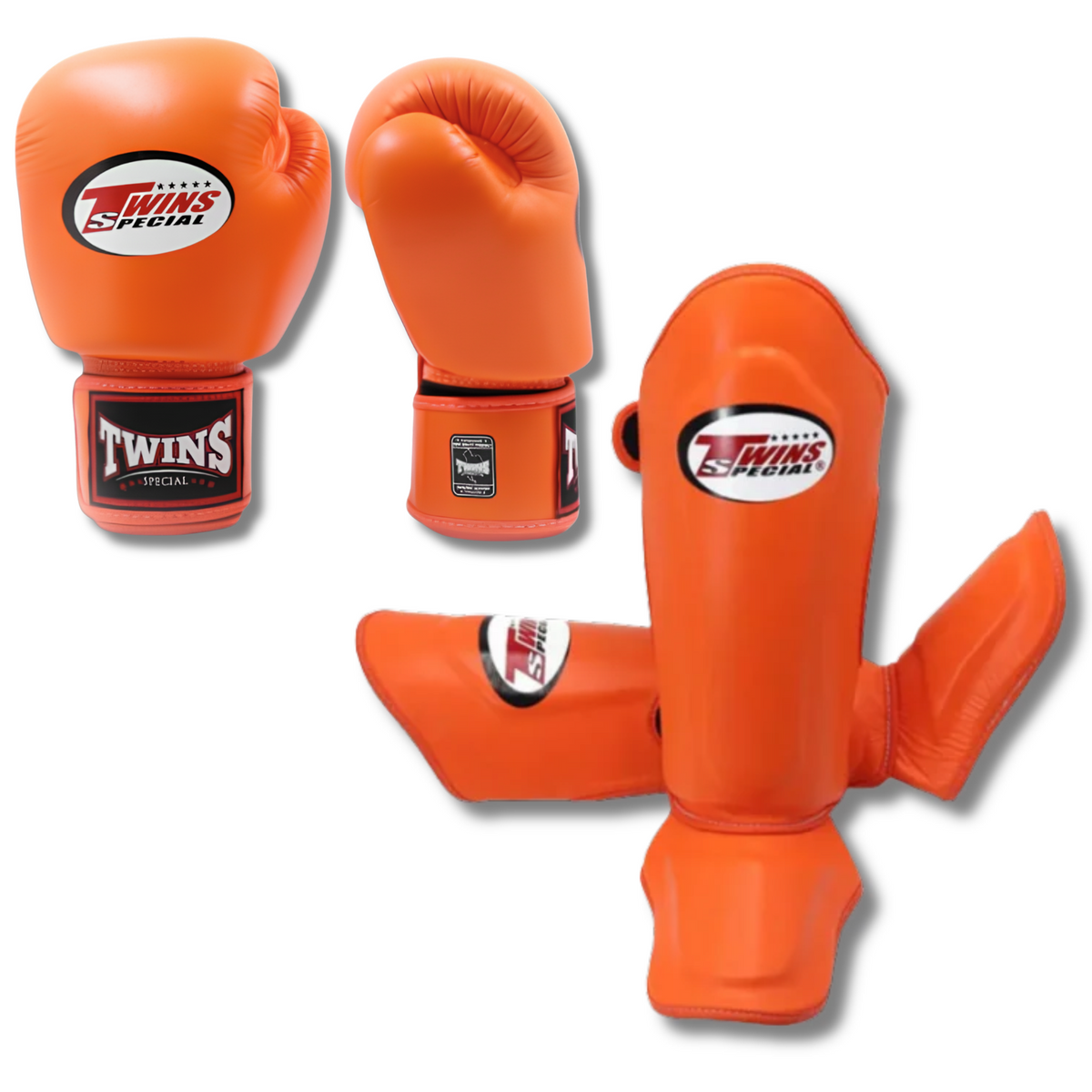 Twins Special - Sparring Set - BGVL3 Gloves/SGL10 Shin Guards/CH5 Handwraps/Ankle Guards - Orange